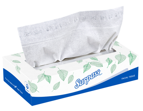 Surpass Facial Tissues, 2-Ply, 125 Count