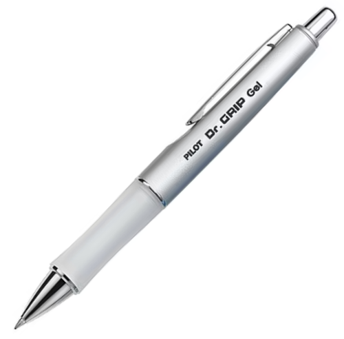 Pilot Dr. Grip Limited Gel Pen, Retractable, Fine Point (0.7mm), Platinum Barrel, Black Ink