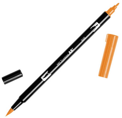 Dual Brush Pen, Brush & Fine Tip, Gold Ochre