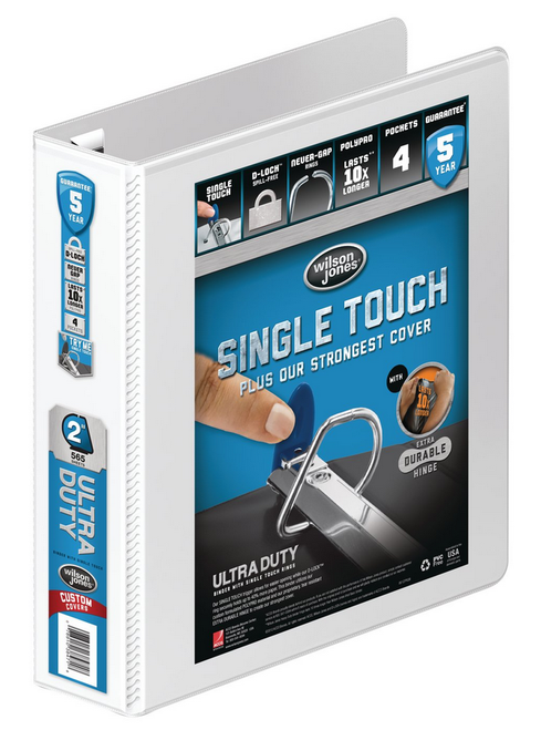 Ultra Duty View Binder, D-Ring, 2",  White