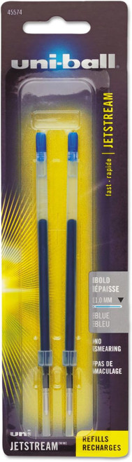 Uniball Jetstream Rollerball Pen Refill, Bold, Blue, 2 Count