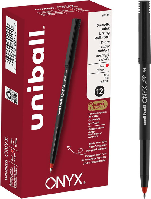 Uniball Onyx Rollerball Pen, Fine Point (0.7mm), Red