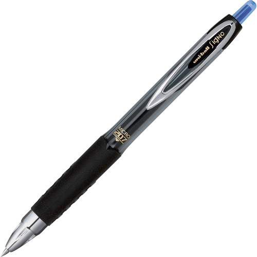 Uniball Signo 207 Retractable Gel Pen, Micro Point (0.5mm), Blue