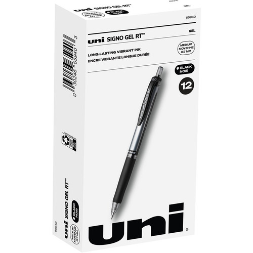 Uniball Signo RT Gel Pen, Medium Point (0.7mm), Black