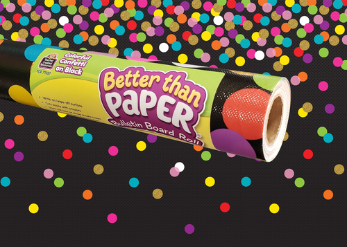 TCR77037 - Colorful Confetti on Black Better Than Paper Bulletin Board Roll