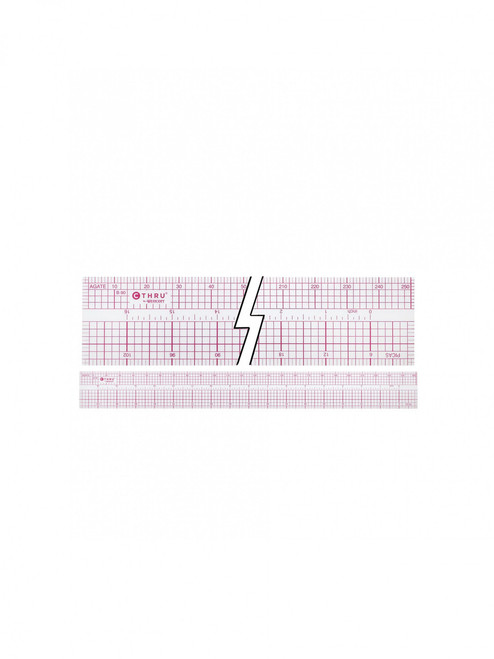 2" x 18" Beveled Transparent Graph Ruler with Agate/Pica Scales