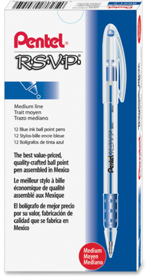 PENBK91C - Dozen Blue R.S.V.P. Medium (1.0mm) Ballpoint Pen