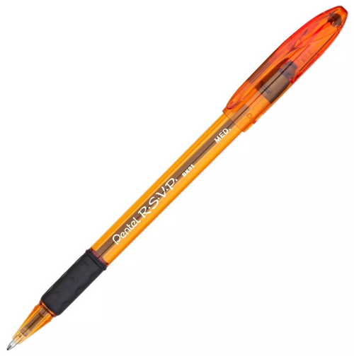 PENBK91RDFA - Single Razzle Dazzle R.S.V.P. Medium Ballpoint Pen, Orange Barrel/Black Ink