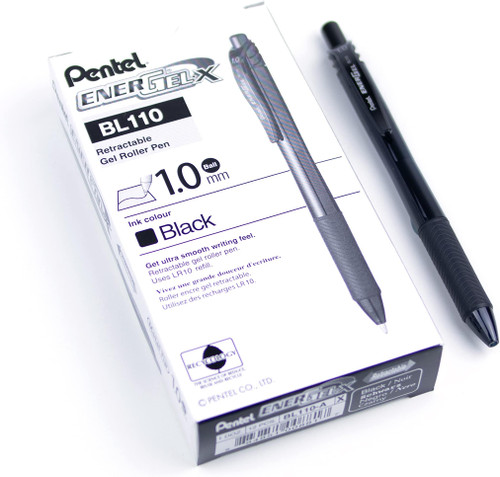 Pentel EnerGel-X Retractable Liquid Gel Pen, Bold Point (1.0mm), Black