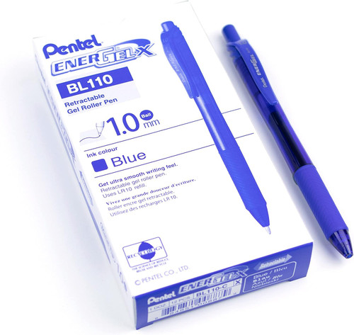 Pentel EnerGel-X Retractable Liquid Gel Pen, Bold Point (1.0mm), Blue
