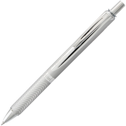 EnerGel Alloy Gel Pen, Retractable, Medium Point (0.7mm), Silver Barrel, Black Ink
