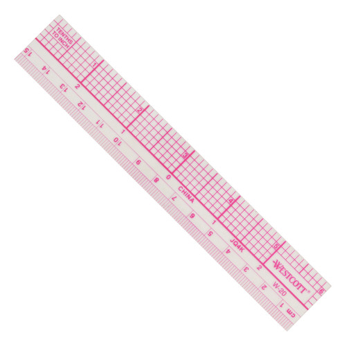 6" Transparent Graph Ruler with Metric Measurements