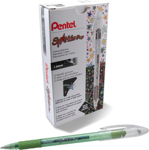 Pentel Sparkle Pop Metallic Gel Pen, Bold Point (1.0mm), Iridescent Green/Blue
