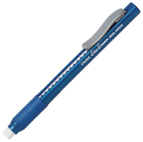 PENZE22C - Retractable Clic Eraser Grip Blue Barrel