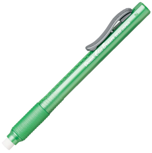 PENZE22K - Retractable Clic Eraser Grip Green Barrel