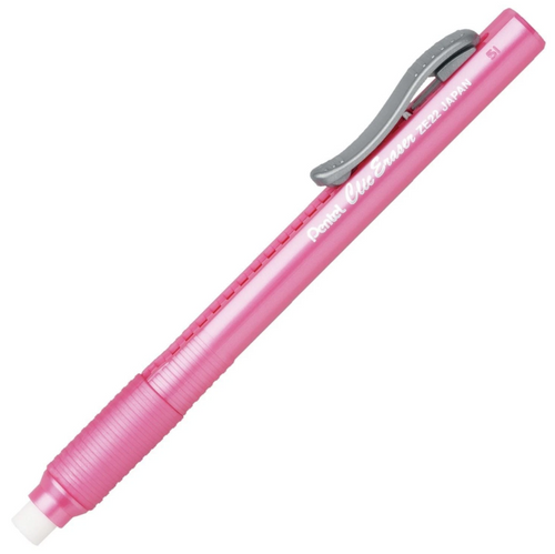 PENZE22P - Retractable Clic Eraser Grip Pink Barrel