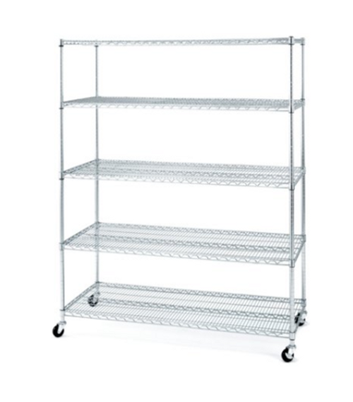 Chao Yuon 5-Tier Mobile Wire Shelf - Chrome