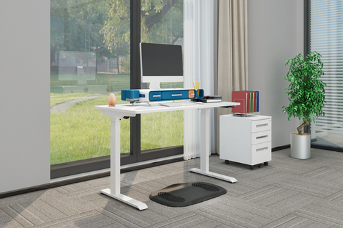 Loctek Single Motor 2-Stage Height Adjustable Desk - White