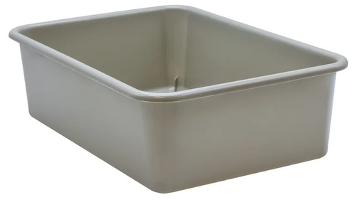 Plastic Storage Bin, Large, Gray
