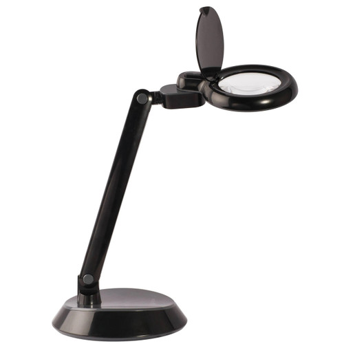 Space-Saving LED Magnifier Desk Lamp - Black