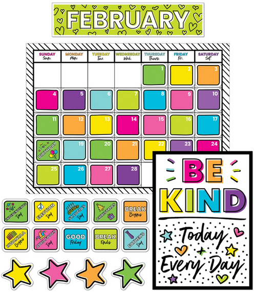 Kind Vibes Calendar Bulletin Board Set