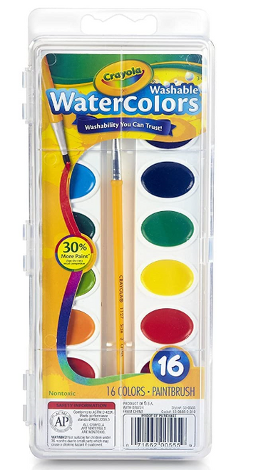 Washable Watercolor Paint, 16 ct.