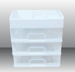 Juco 3-Drawer Plastic Desk Organizer - White