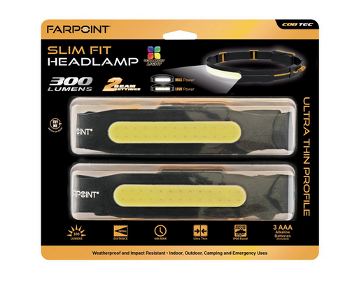 Slim Fit Headlamp, 2 Pack