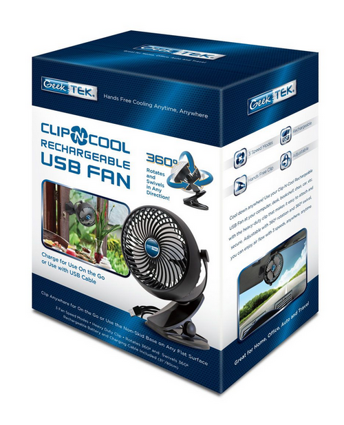 Clip -N-Cool Rechargeable USB Fan