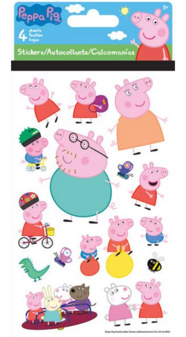 Peppa Pig Standard Stickers, 4 Sheets