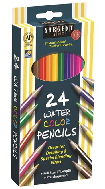 Watercolor Pencils, 24 Colors