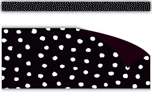 TCR77565 - White Painted Dots on Black Magnetic Border