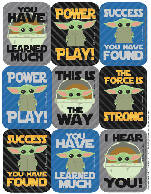 The Mandalorian: The Child Giant Stickers, Assorted, 36 Stickers