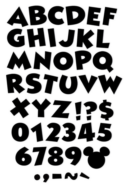 Mickey Mouse Deco Letters, 216 Characters