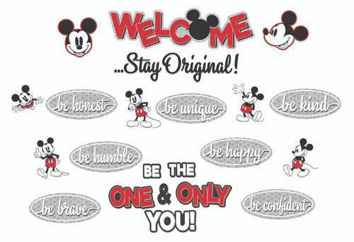 Mickey Mouse Throwback Stay Original Mini Bulletin Board Set, 22 Count
