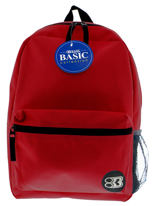 BAZ1039 - Basic Backpack, 16", Burgundy
