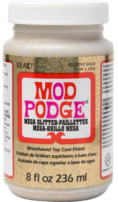 Mod Podge Mega Glitter, Gold, 8oz.