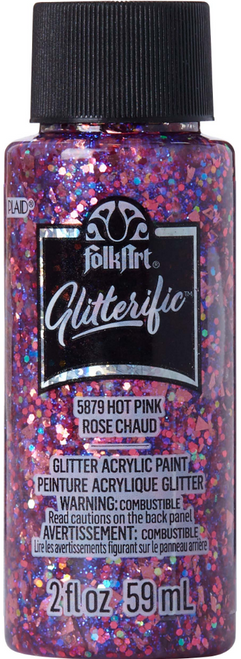 FolkArt Glitterific Acrylic Paint, 2oz., Hot Pink