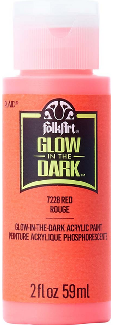 FolkArt Glow-in-the-Dark Acrylic Colors, Red, 2oz.