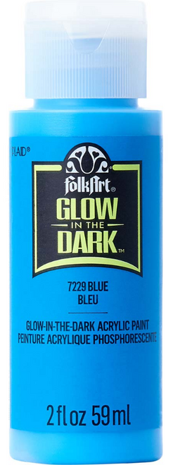 FolkArt Glow-in-the-Dark Acrylic Colors, Blue, 2oz.