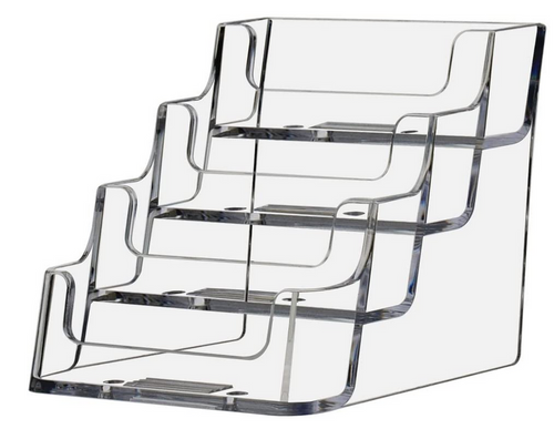 Business Card Holder, 4 Compartment, Clear