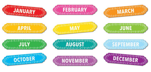 Magnetic Die-Cut Labels, Chalk Loops Months of the Year