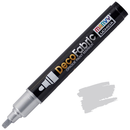 Uchida DecoFabric Fabric Paint Marker, Medium Tip, Silver