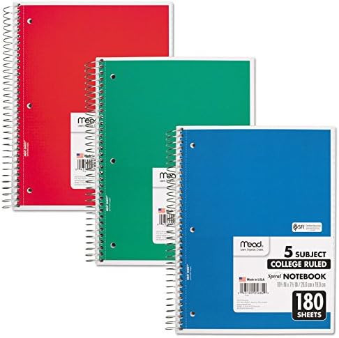 Mead Spiral Notebk,5sub,180CR