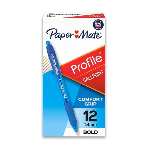 Paper Mate Profile Ballpoint Pen, Retractable, Bold Point (1.4mm), Blue