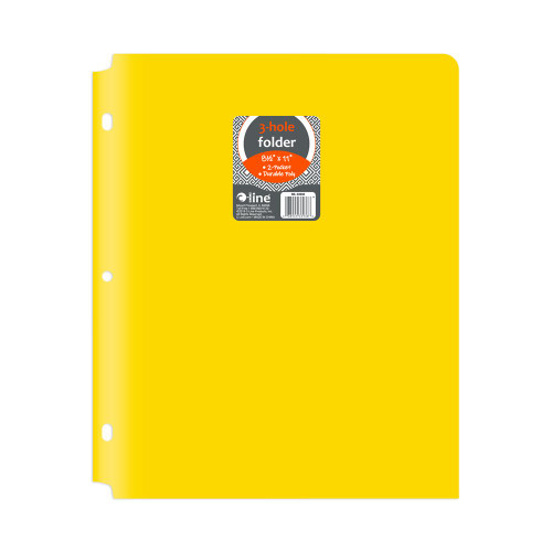 C-line Two-Pocket Heavyweight Poly Portfolio with Three-Hole Punch, 8-1/2" x 11", Yellow