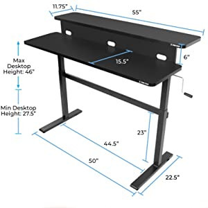 Tranzendesk Dual 55" Standing Desk, Crank