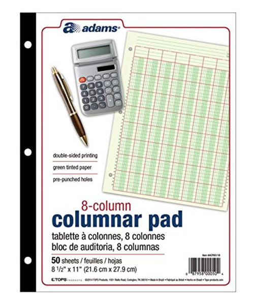 Adams 8-Column Columnar Pad 8.5x11