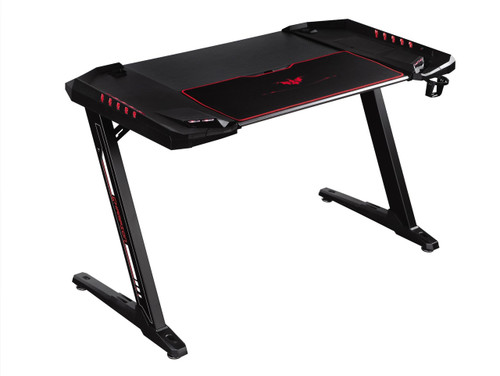 Ardsley Z-Framed Gaming Desk With LED Lighting Black