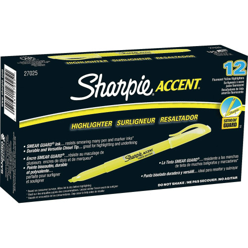 Sanford Accent Pocket-Style Highlighters Fluorescent Yellow